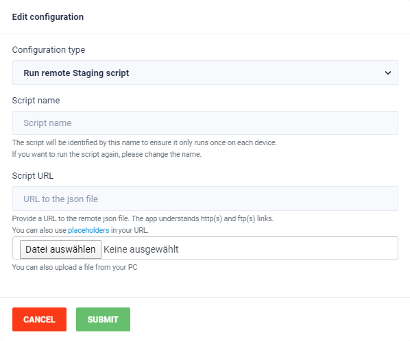 Run remote Staging script
